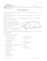 Science Reading Warm-Up: Mammals (Grade 1)