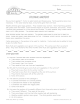Nonfiction Reading Warm-Up: Colonial Gardens