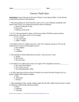 Famous Thefts Quiz