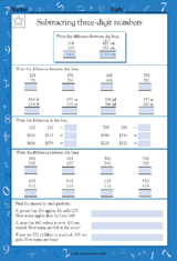 Subtracting Three-Digit Numbers I (Grade 4)