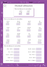 Decimal Subtraction II