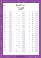 Multiplication & Division Speed  (Grade 5)